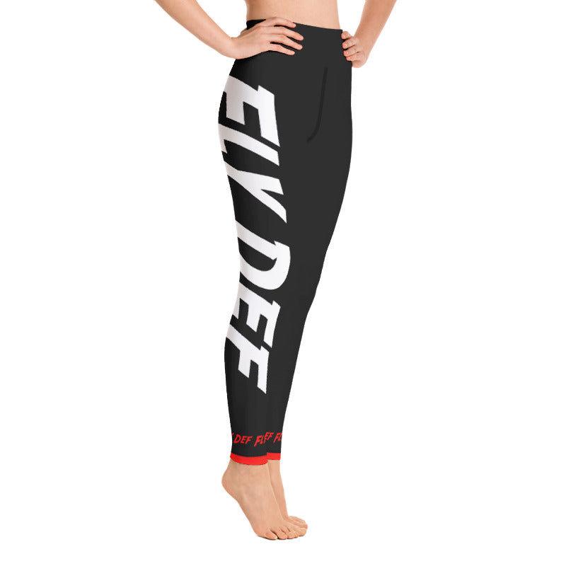 Tech Print Big FLYDEF logo High Waisted Leggings