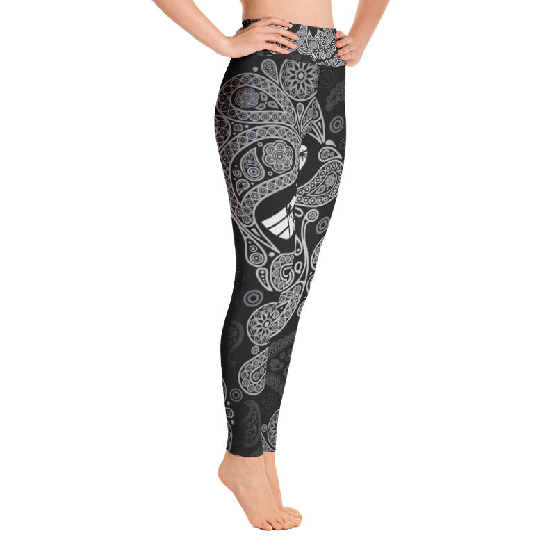 FD Paisley Skull Print High Waisted Leggings