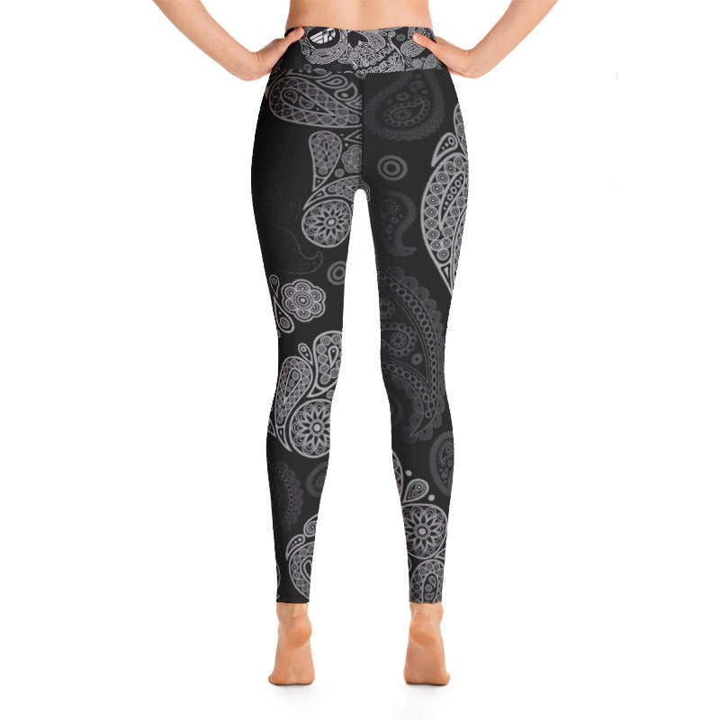 FD Paisley Skull Print High Waisted Leggings